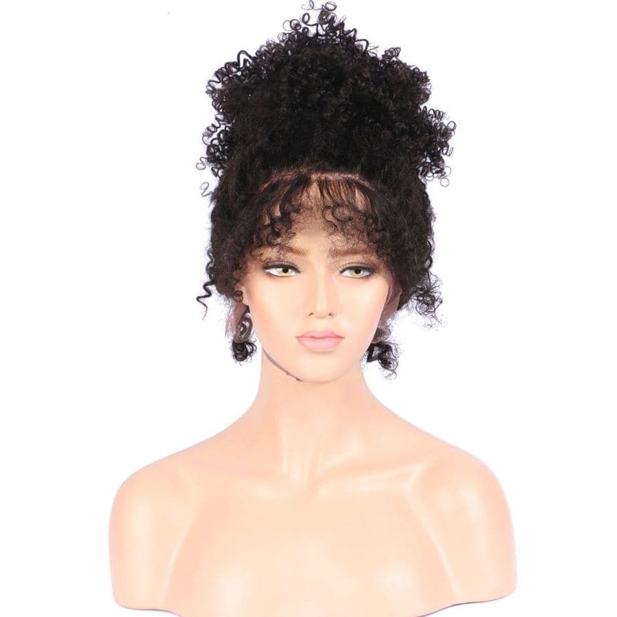 Kinky Curly 360 Lace Frontal Wigs Human Hair front2