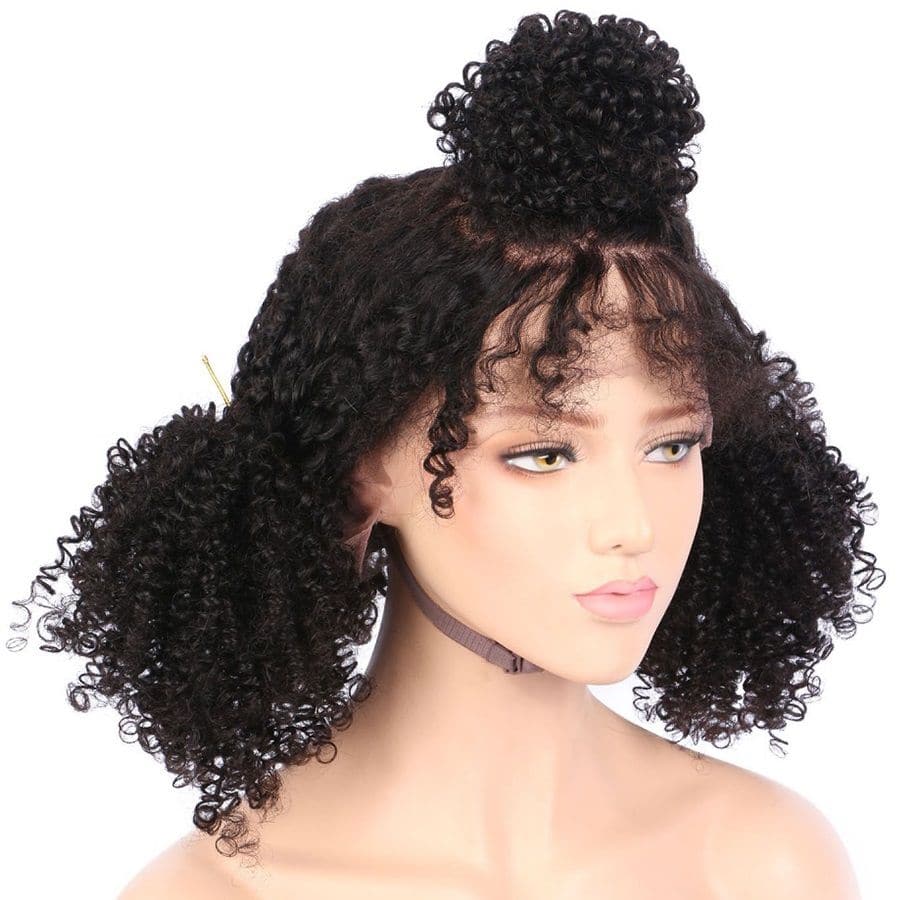 Kinky Curly 360 Lace Frontal Wigs Human Hair front3