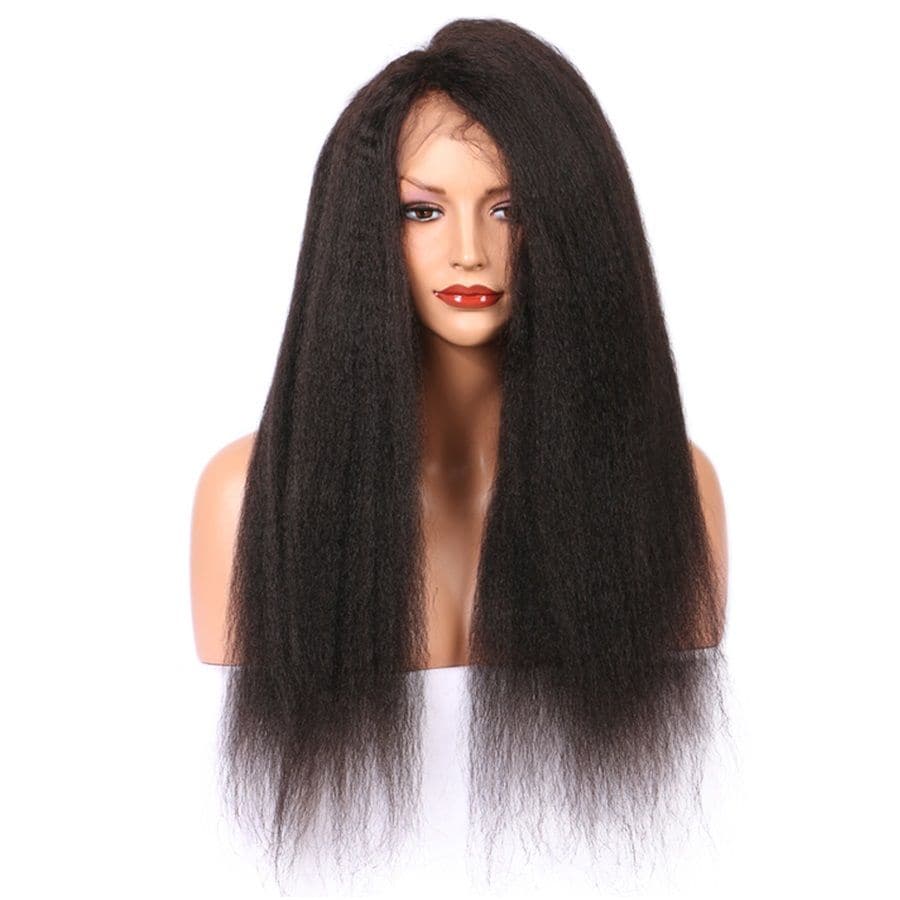 Kinky Straight 360 Lace Frontal Wigs Human Hair front1