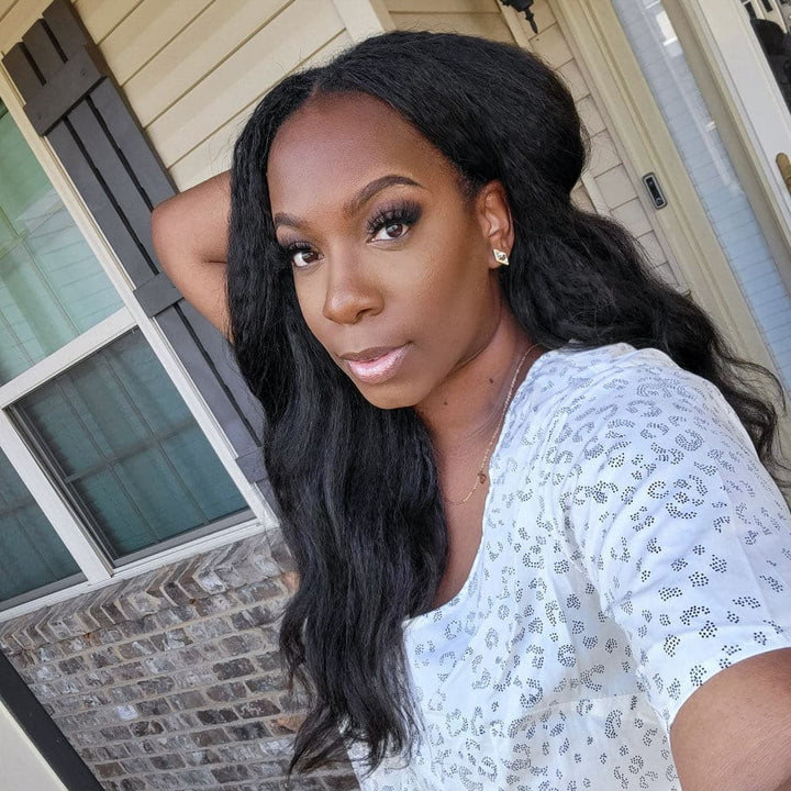 kinky straight U part wig