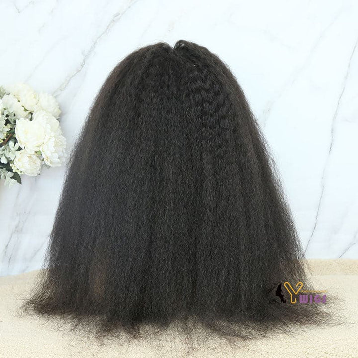 lola kinky straight hd 5x5 lace closure wig back