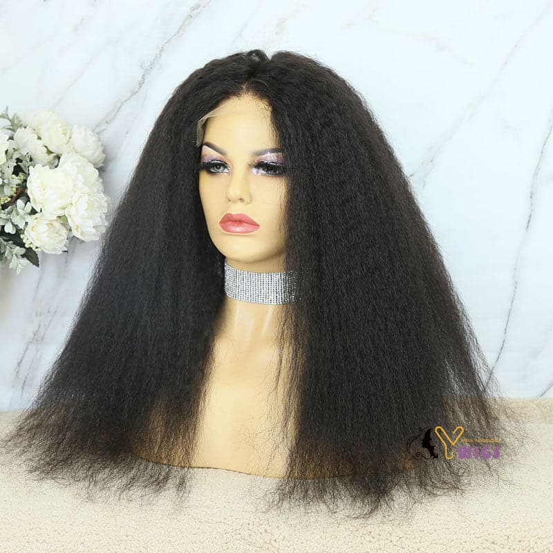 lola kinky straight hd 5x5 lace closure wig one side