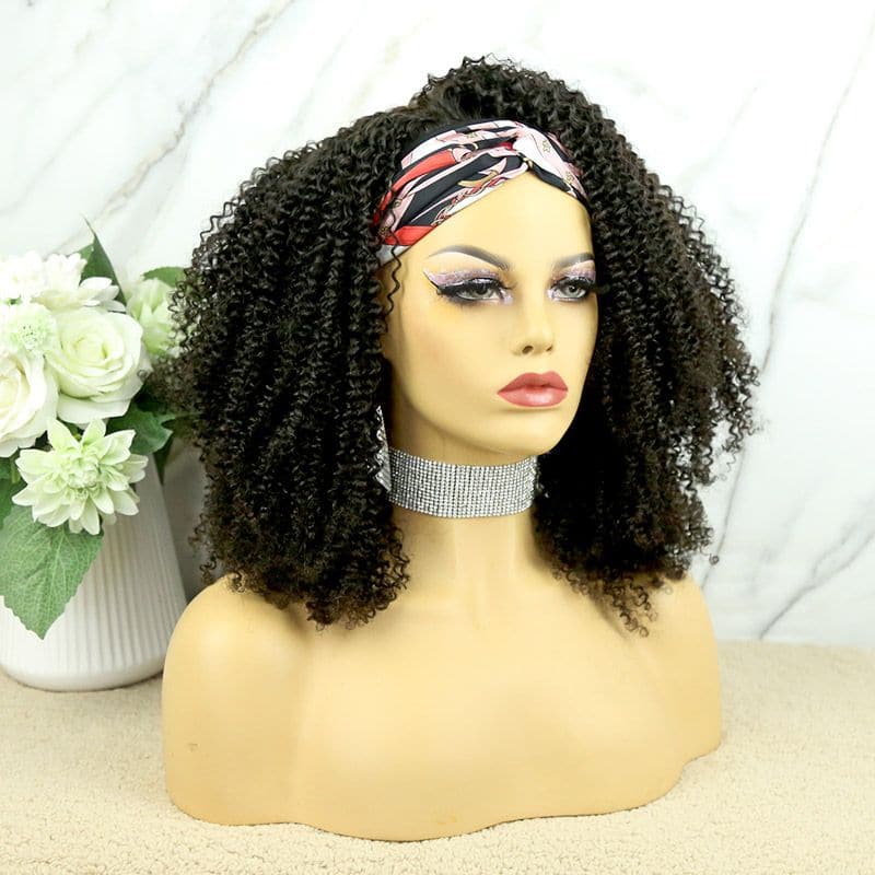 Luna Afro Kinky Curls Human Hair Headband Wig 2