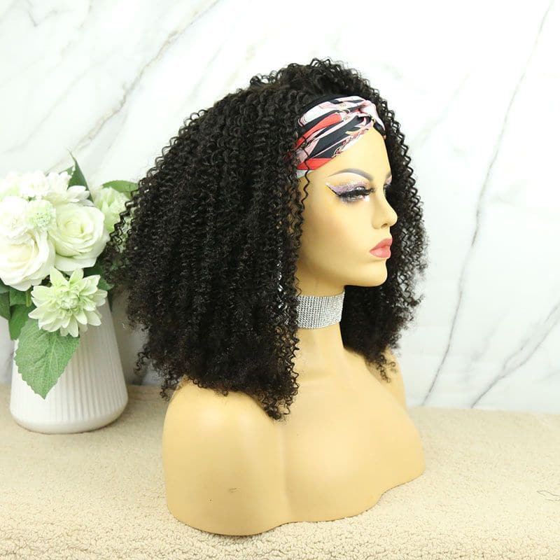 Luna Afro Kinky Curls Human Hair Headband Wig 3