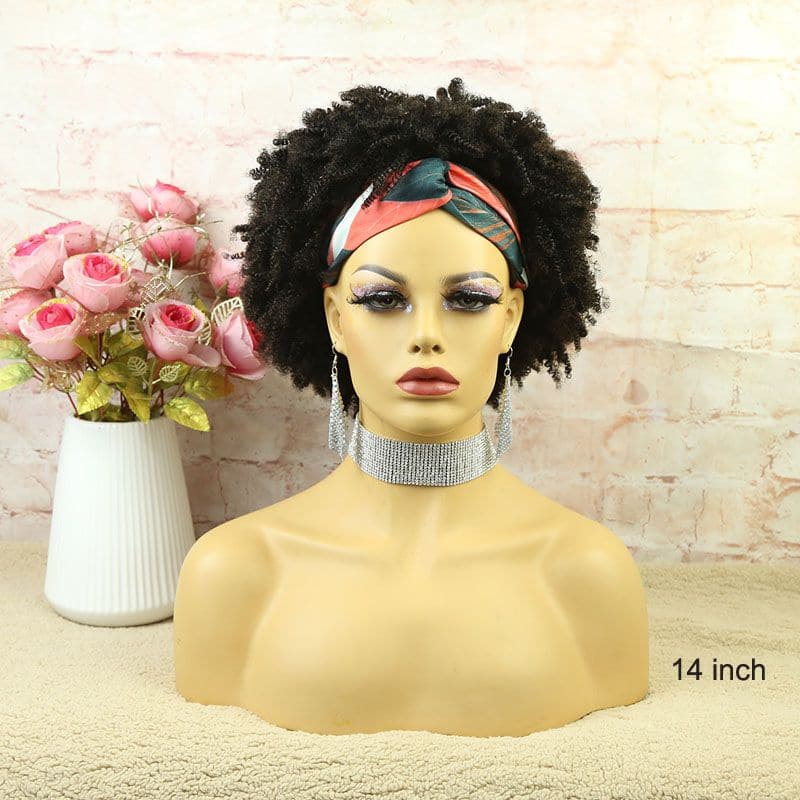 Mary Afro Kinky Curly Human Hair Headband Wig 6