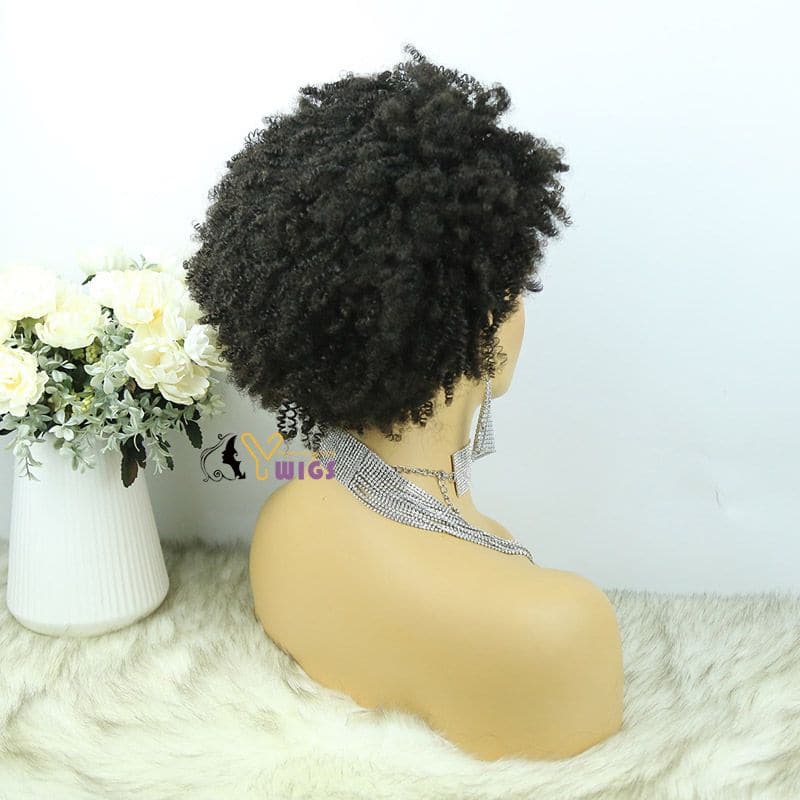 Mary Afro Kinky Curly Human Hair Headband Wig 8