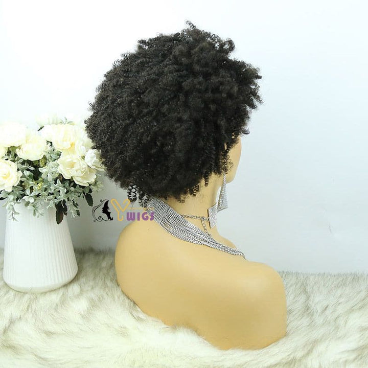 Mary Afro Kinky Curly Human Hair Headband Wig 8