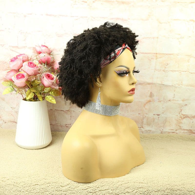 Mary Afro Kinky Curly Human Hair Headband Wig