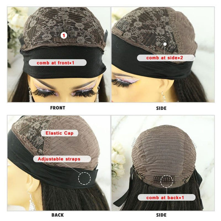 Mary Afro Kinky Curly Human Hair Headband Wig