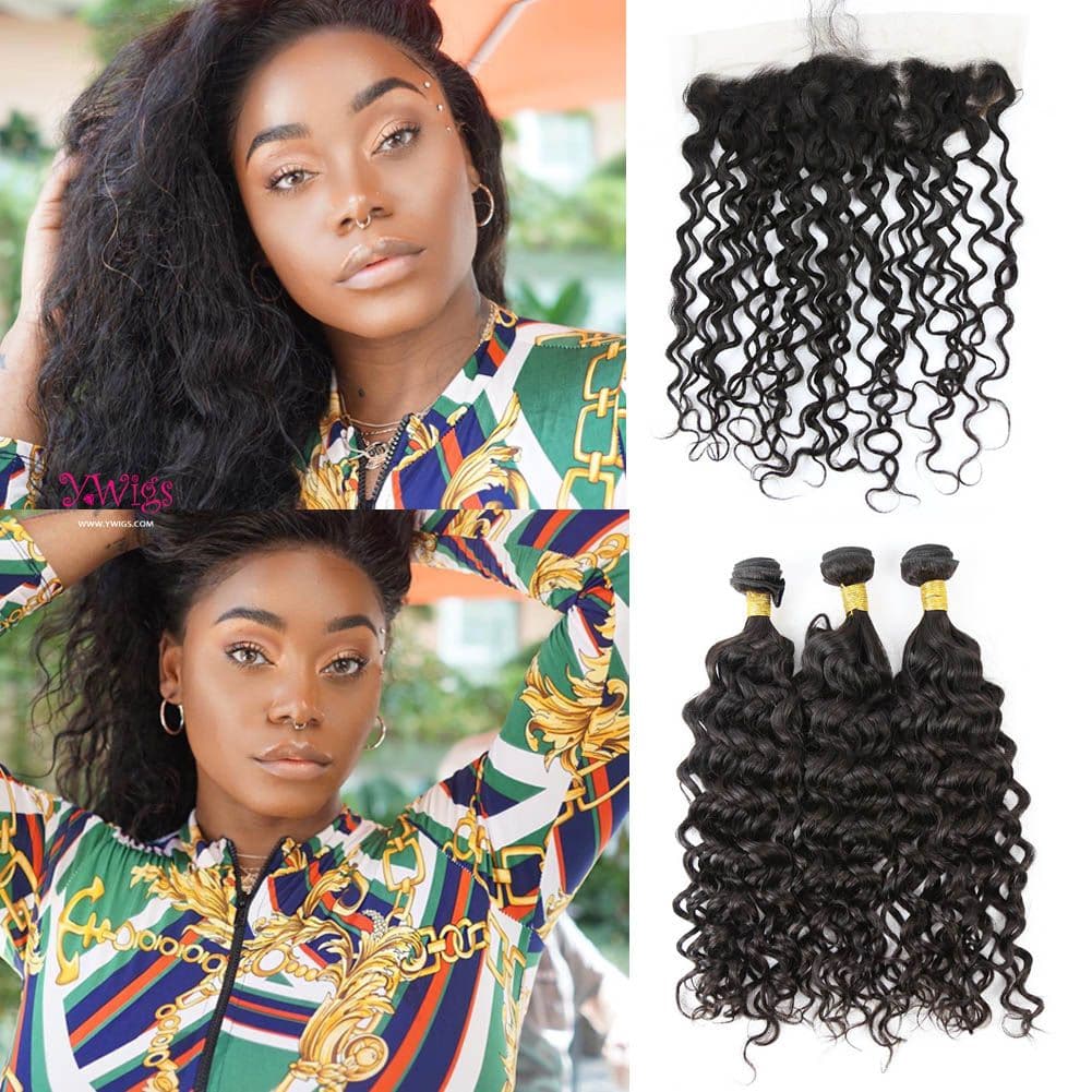 Wave Brazilian Hair Bundles HD Lace 13x4 Lace Frontal PLB002