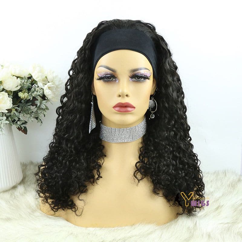 Sara Loose Curly Human Hair Headband Wig 10