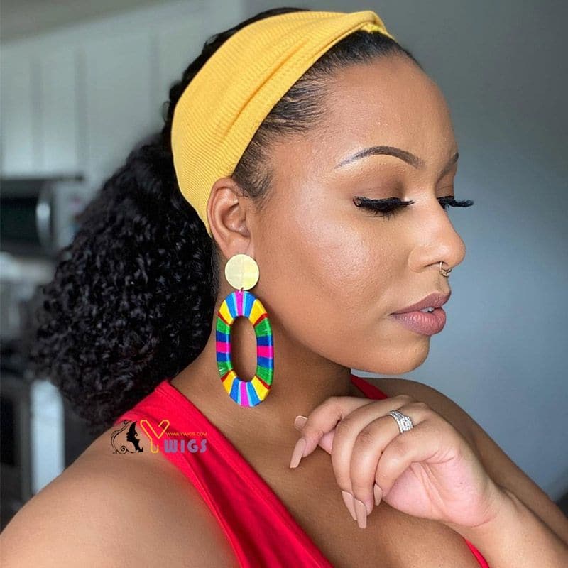 Sara Loose Curly Human Hair Headband Wig 2