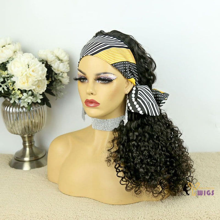 Sara Loose Curly Human Hair Headband Wig 3