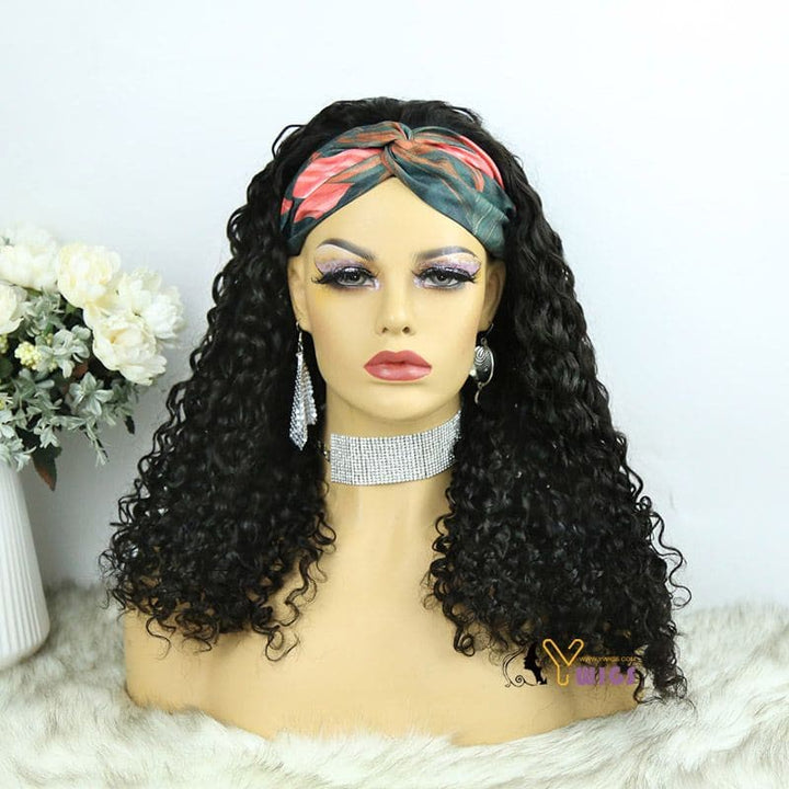 Sara Loose Curly Human Hair Headband Wig 4