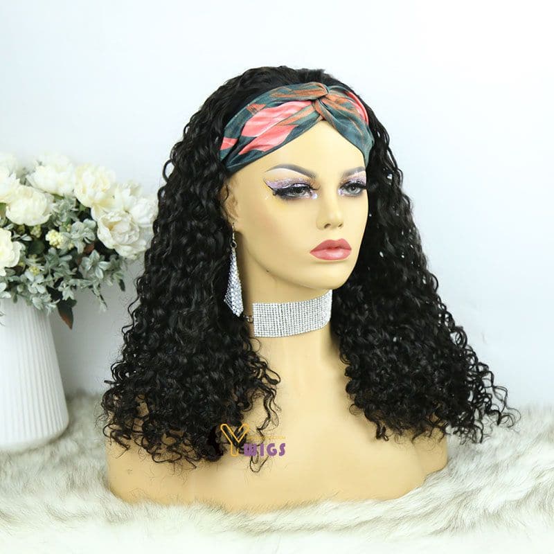 Sara Loose Curly Human Hair Headband Wig 5
