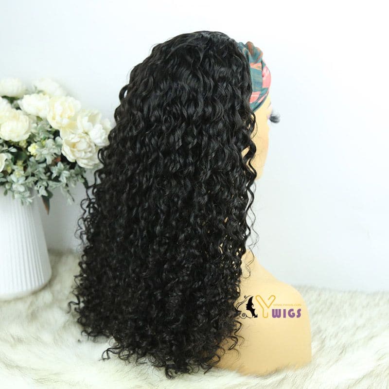 Sara Loose Curly Human Hair Headband Wig 6