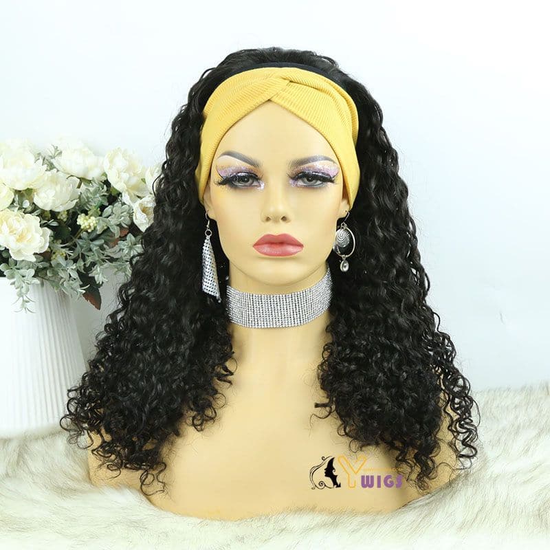 Sara Loose Curly Human Hair Headband Wig 12