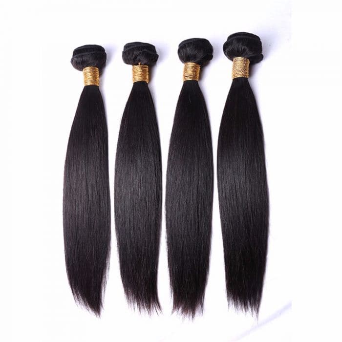 Silky Straight Human Hair Bundles Natural Color