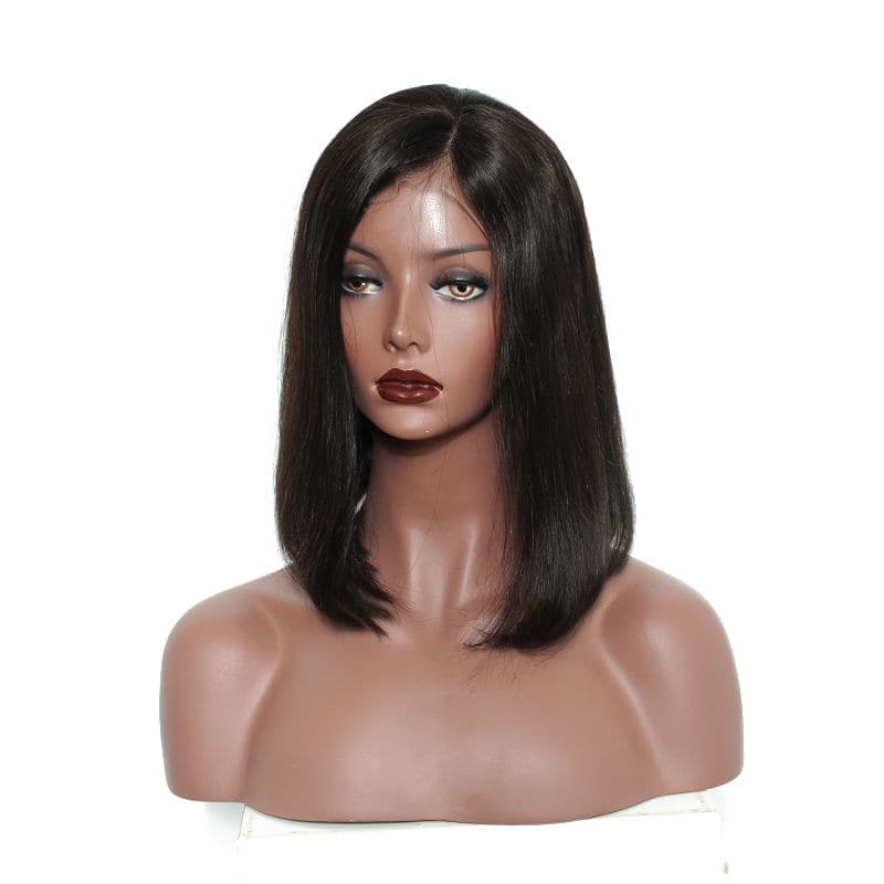 Straight Human Hair 360 Lace Frontal Bob Wigsfront1