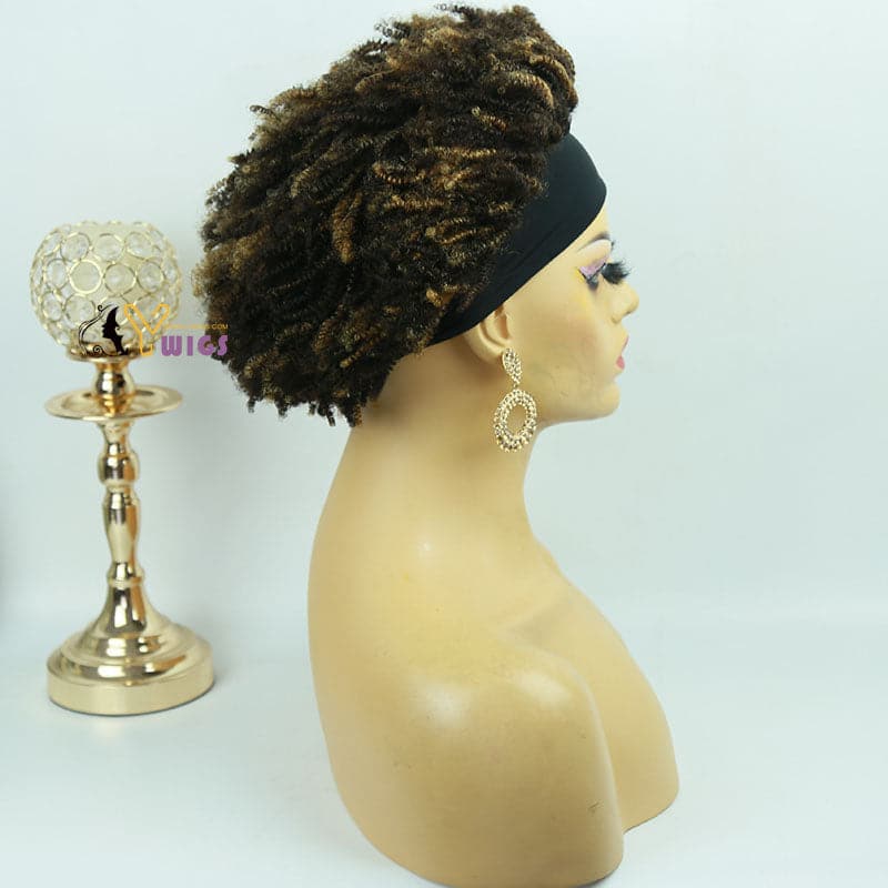 Mary Afro Kinky Curly Human Hair Headband Wig