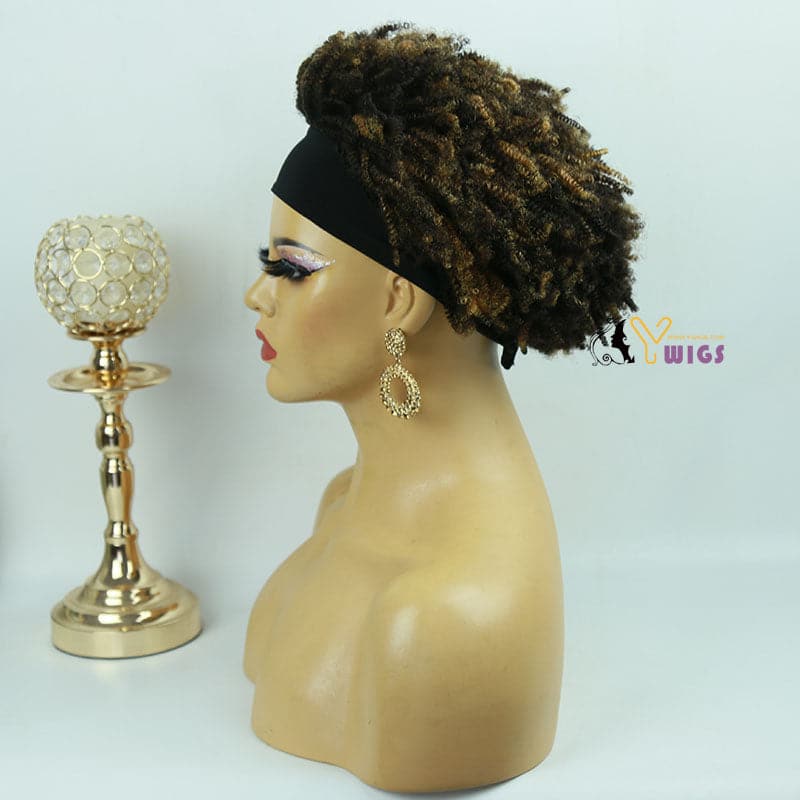 Mary Afro Kinky Curly Human Hair Headband Wig