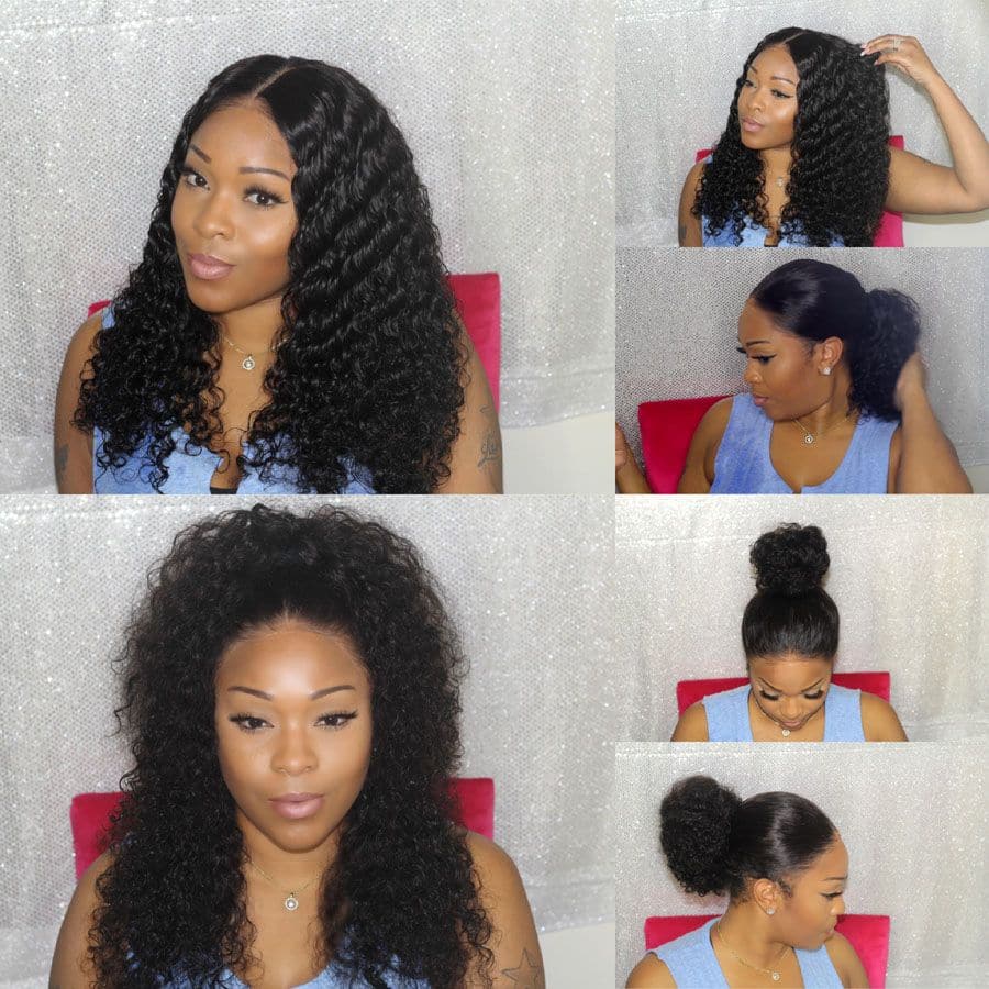 Water Wave 360 Lace Frontal Wigs Human Hair AOB08 review1