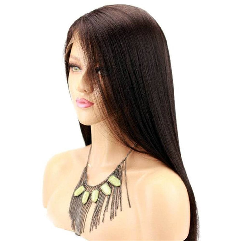Yaki Straight Human Hair 13x6 Lace Front Wig 6