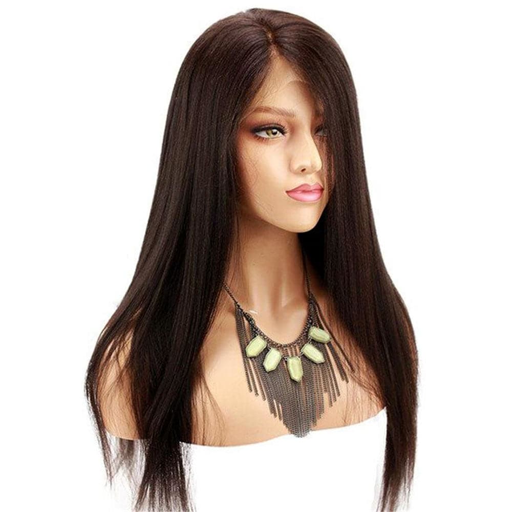 Yaki Straight Human Hair 13x6 Lace Front Wig 5