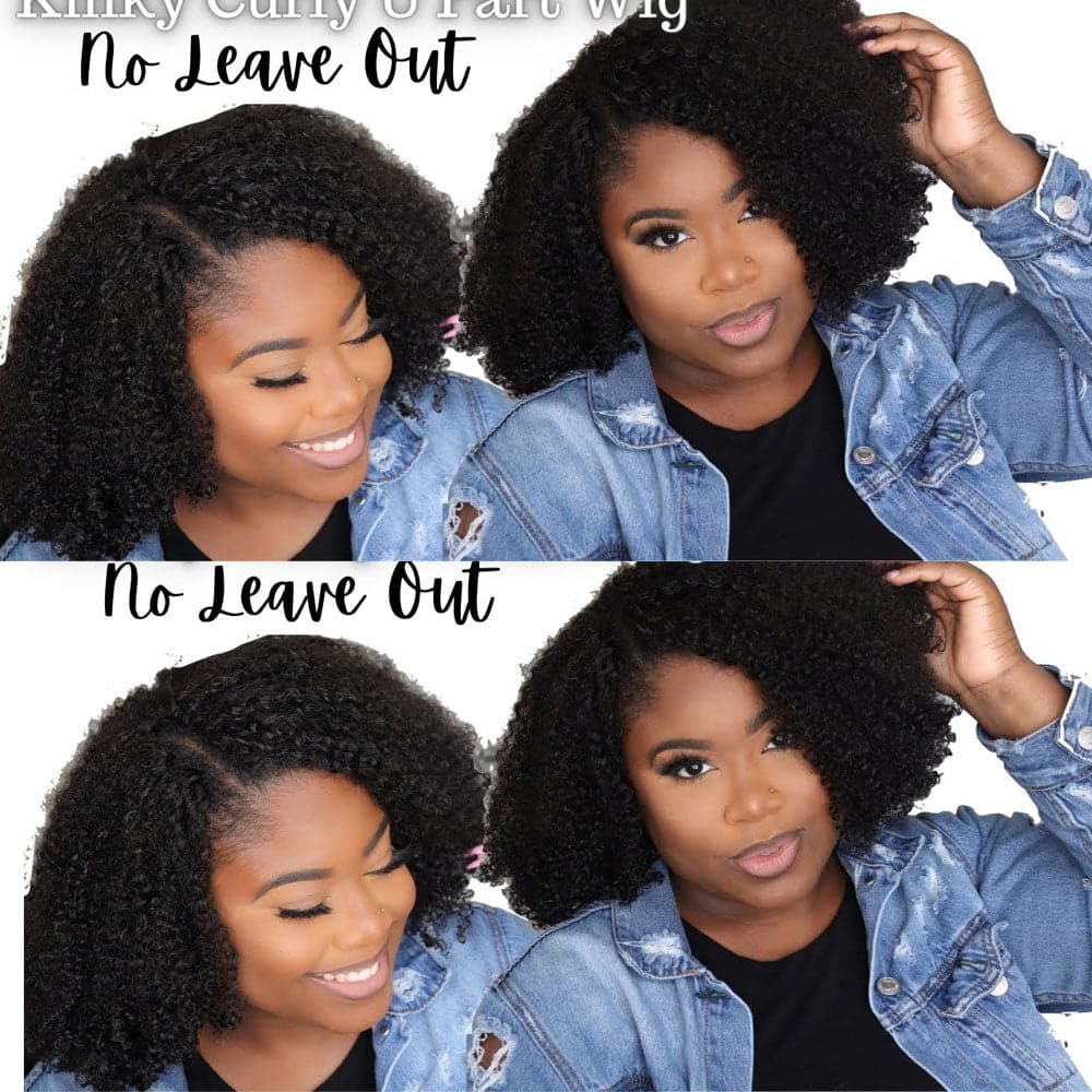 afro kinky curly texture u part wigs