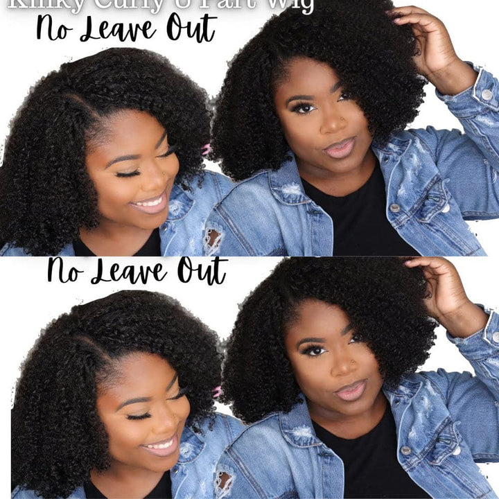 afro kinky curly texture u part wigs