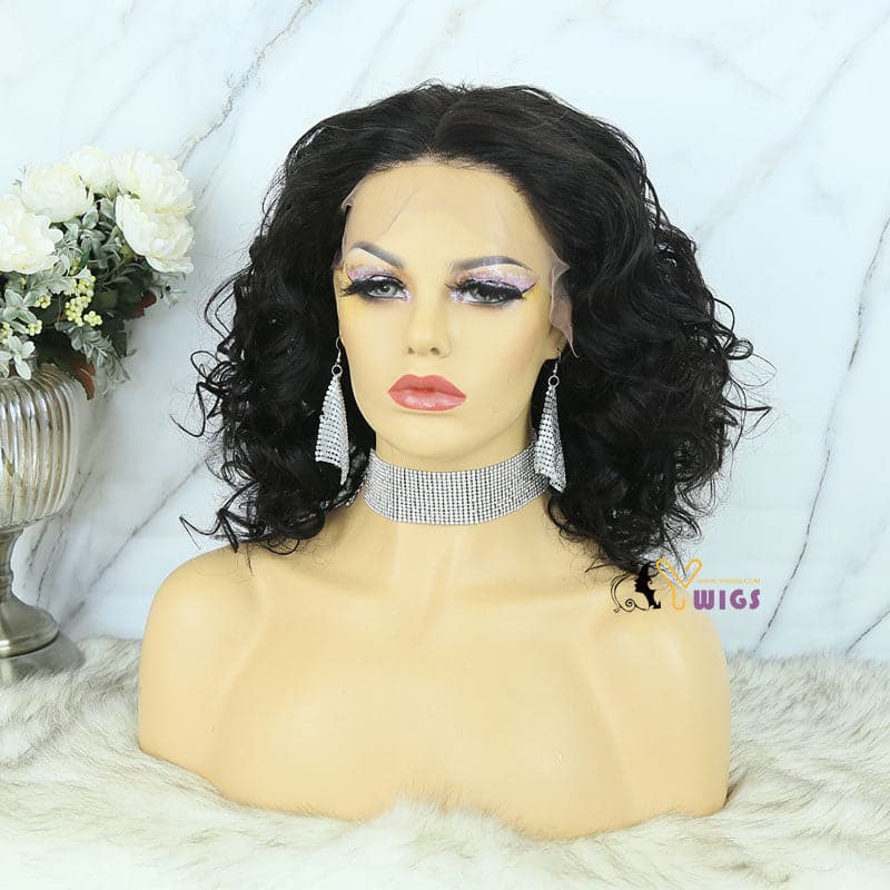 big curly t part wig 13x6 lace front wig one side
