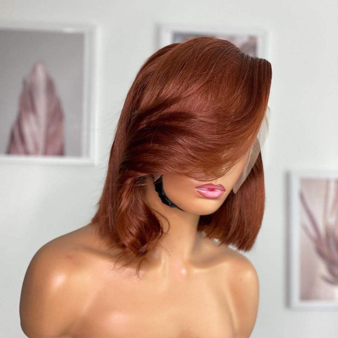 layered straight colored 13x6 lace front bob wigs 2