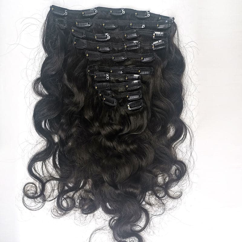 Long clip-in hair extensions