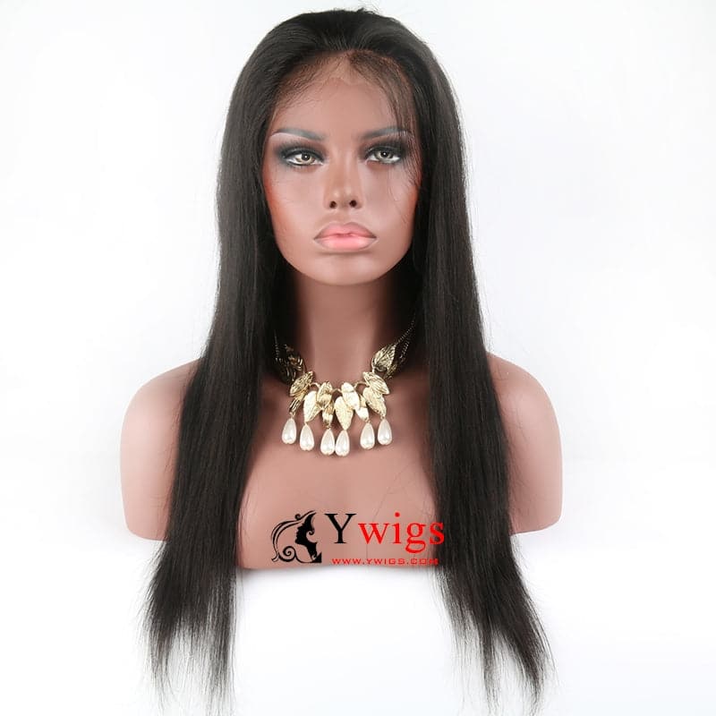 natural color straight human hair 13x4 lace front wig 1