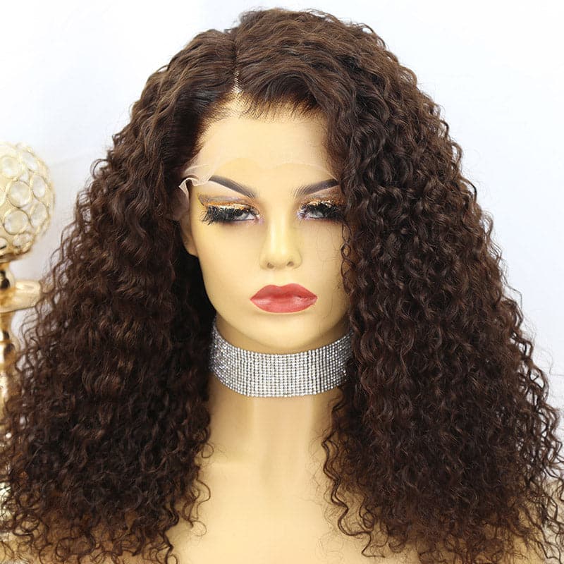 warm chocolate brown curly 13x6 lace front wig 01