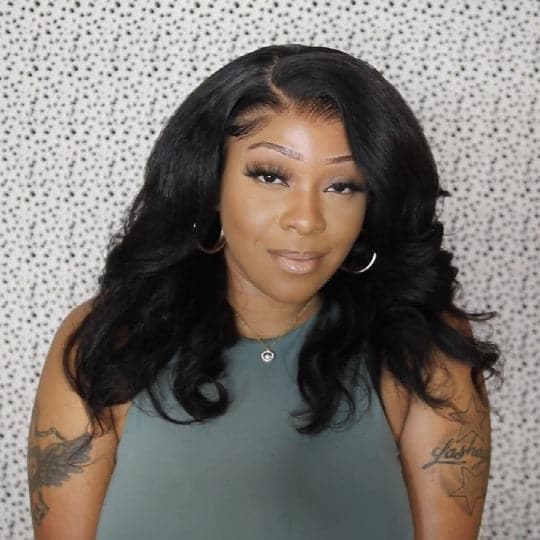 kinky straight 13x6 clear lace front wig human hair 2