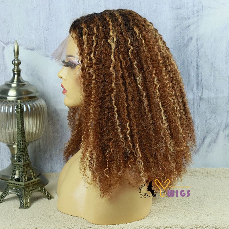 8A eshe highlighted jerry curly 13x6 lace front wig  03