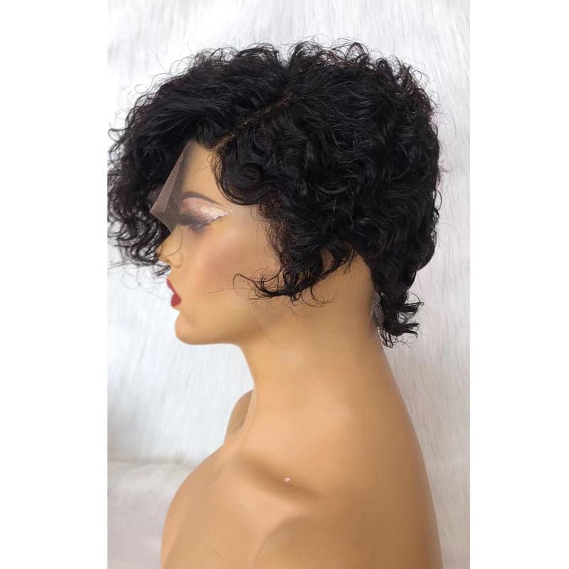 short curly 13x4 lace front pixie wig
