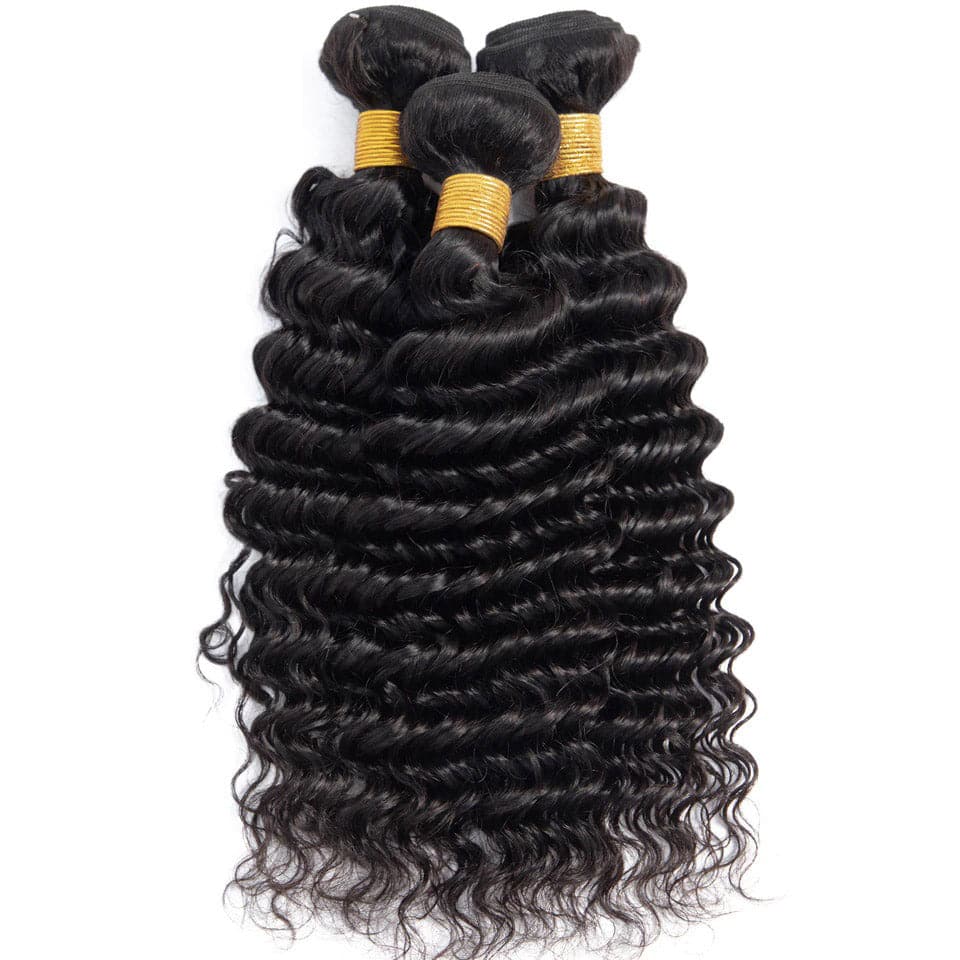 deep wave bundles with 4x4 lace closure
