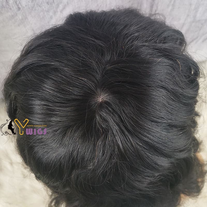 helen scalp top bangs body wave no lace human hair wig04