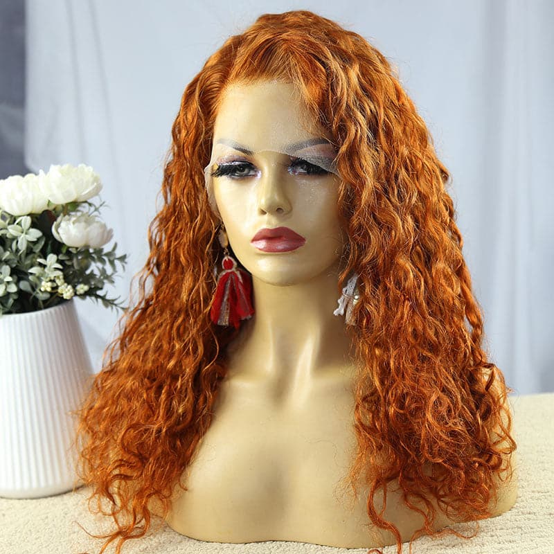 ginger deep curly human hair 13x6 lace front wig 01