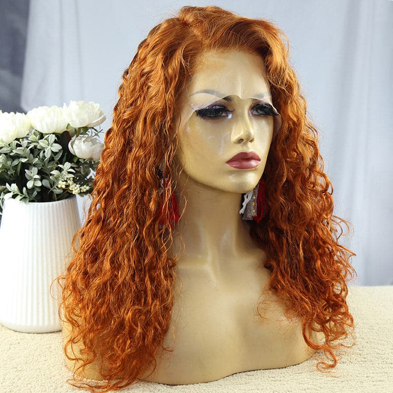 ginger deep curly human hair 13x6 lace front wig 02