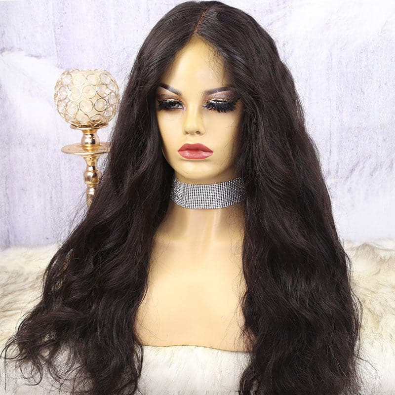 glueless wavy pre-cut 5x5 lace front wig 11