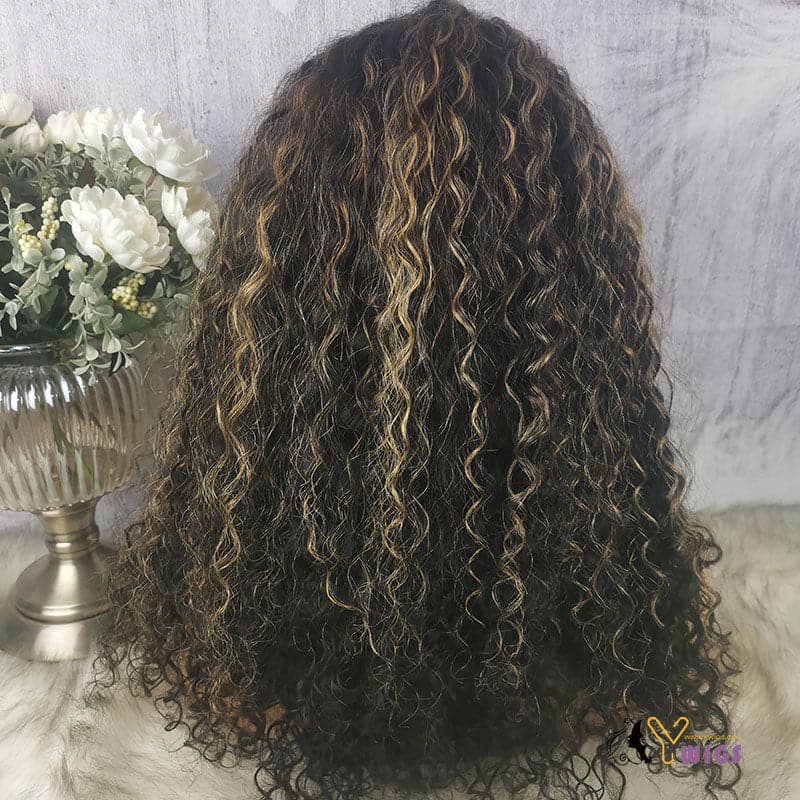 Middle Part Highlighted Deep Wave 13x6 T Part Wig 6TH5