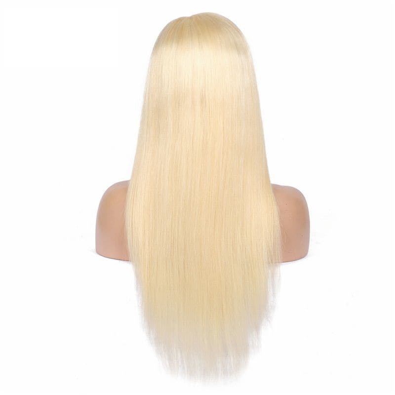 10A #613 Platinum Blonde Straight Human Hair 13 x 4 Lace Front Wigs 04