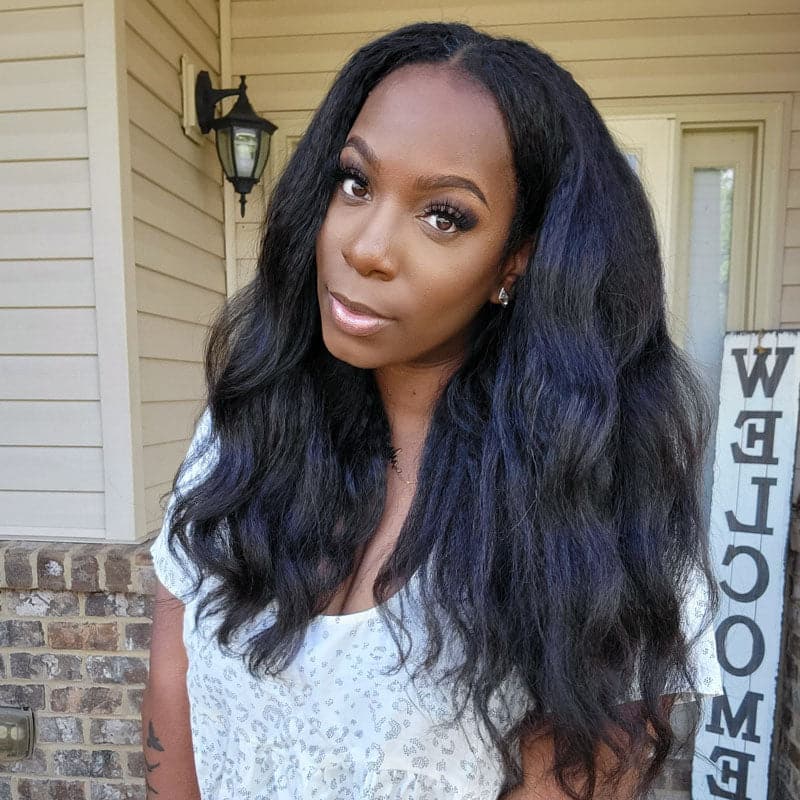 kinky straight U part wig