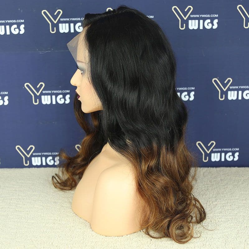 Ready to Go Ombre Brown Wavy 13x4 Lace Front Wigs 07