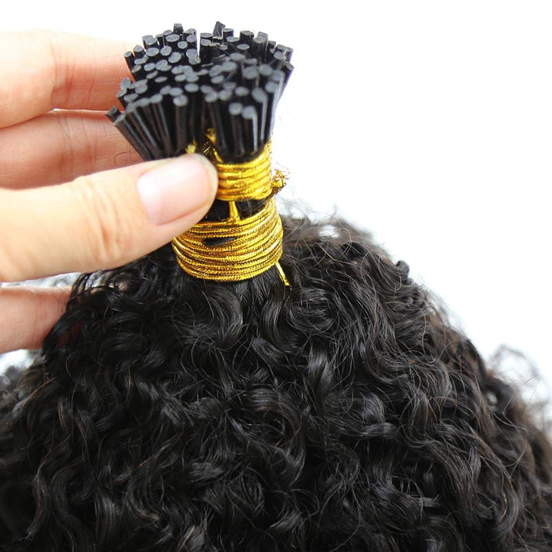Long-Lasting Multi-Textured Kinky Curly I Tip Hair Extensions
