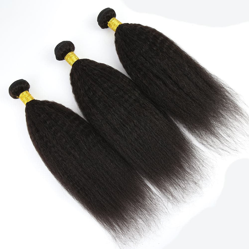 kinky straight human hair bundles