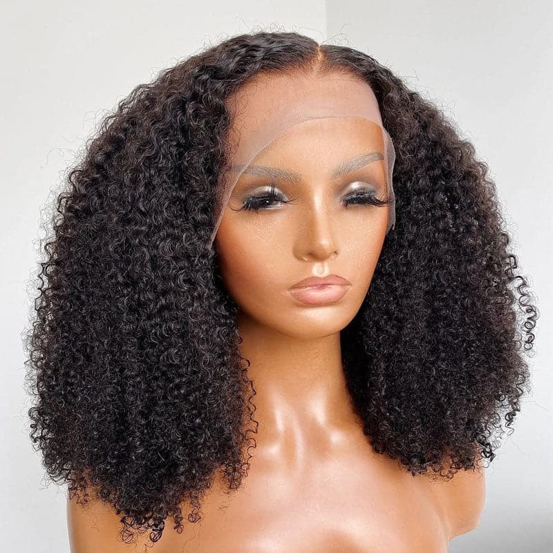 kinky curly 13x4 lace front wig product for black hair right side